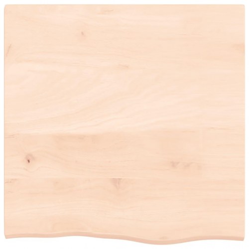 Væghylde 60 × 60 × 2 cm - ubehandlet massivt egetræ med naturlig kant