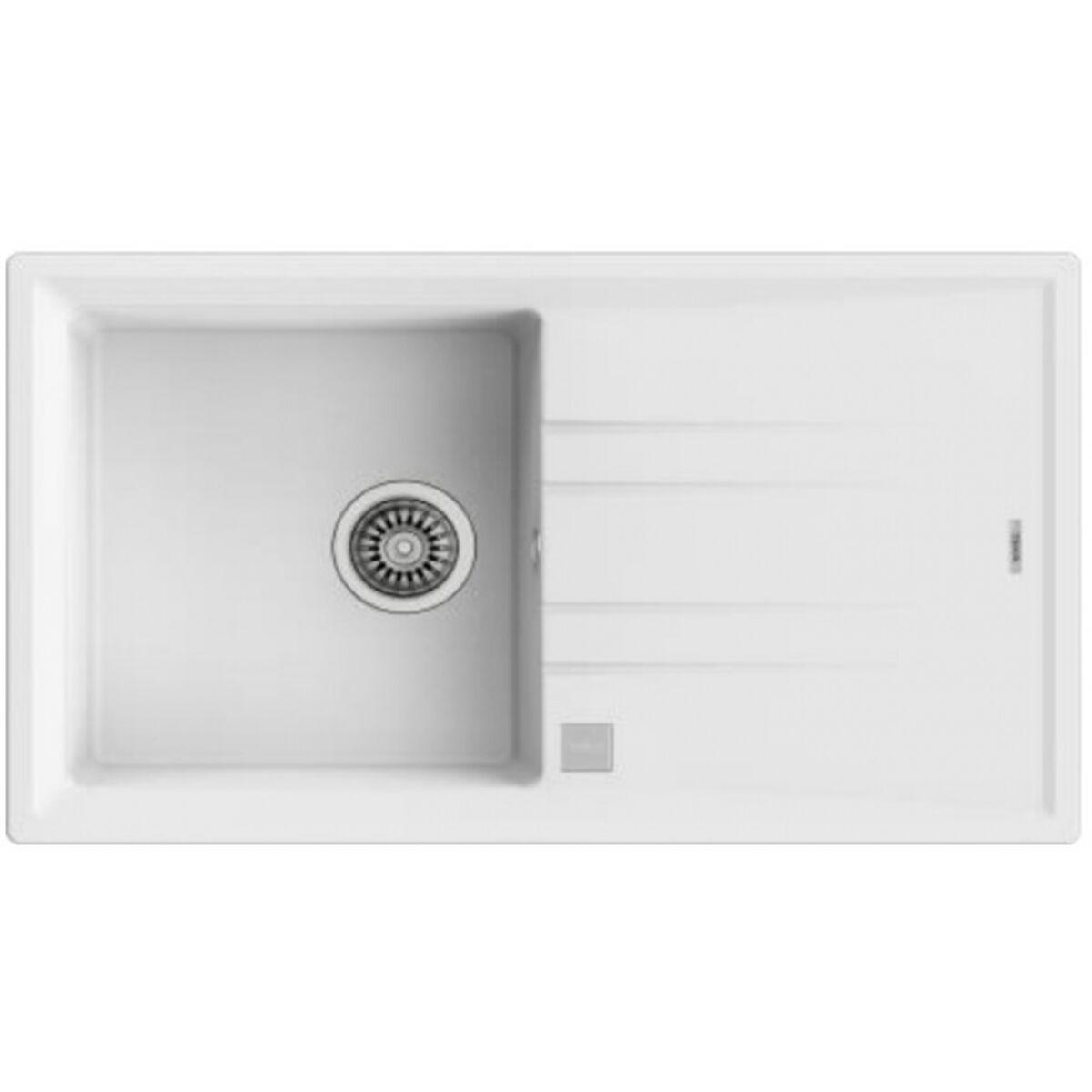 Teka køkkenvask med et rum og drypbakke - Stone 50 BTG 1C 1E, hvid
