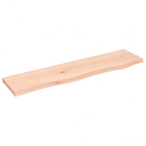 Væghylde 80×20×2 cm - ubehandlet massivt egetræ med naturlig kant