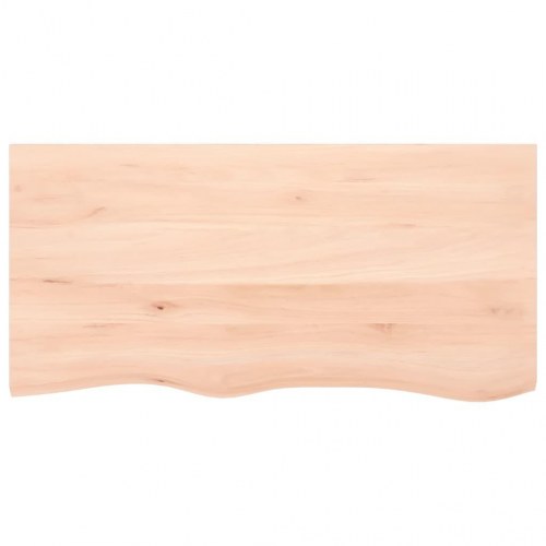 Væghylde 100×50×2 cm - ubehandlet massivt egetræ med naturlig kant