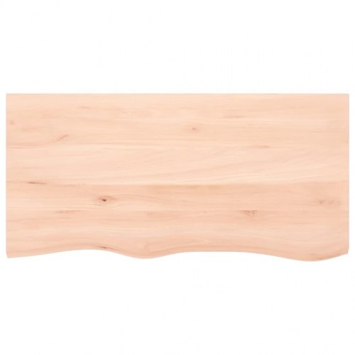 Væghylde 100×50×(2-4) cm - ubehandlet massivt egetræ med naturlig kant