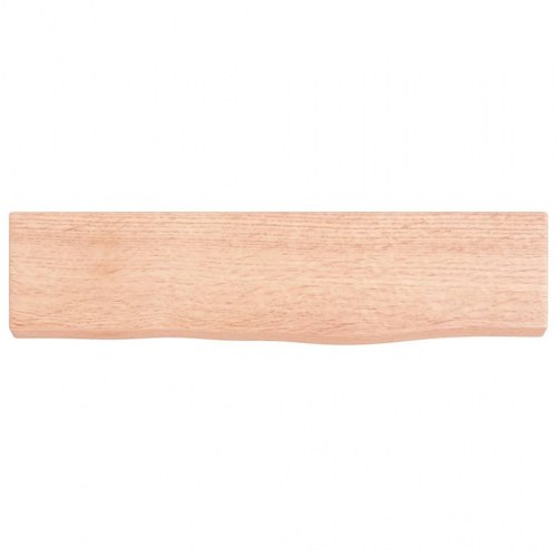 Væghylde i massivt egetræ 40 x 10 x 2 cm - lysebrun