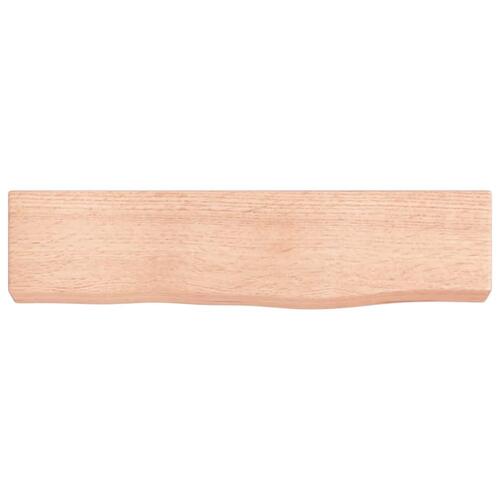 Væghylde 40x10x4 cm behandlet massivt egetræ lysebrun