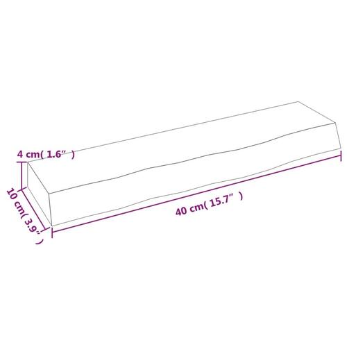 Væghylde 40x10x4 cm behandlet massivt egetræ lysebrun
