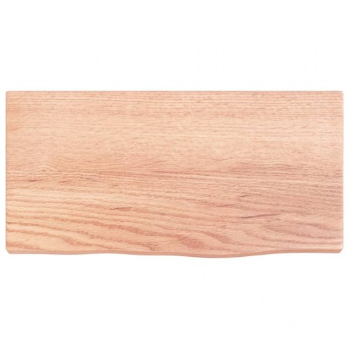 Væghylde 40x20x2 cm behandlet massivt egetræ lysebrun