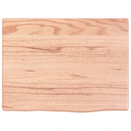 Væghylde 40×30×2 cm i behandlet massivt egetræ - lysebrun