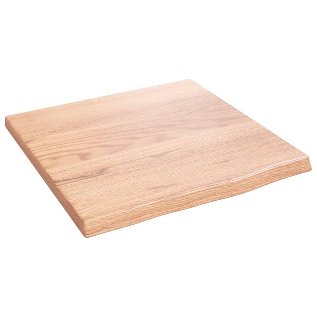 Væghylde 40x40x2 cm behandlet massivt egetræ lysebrun