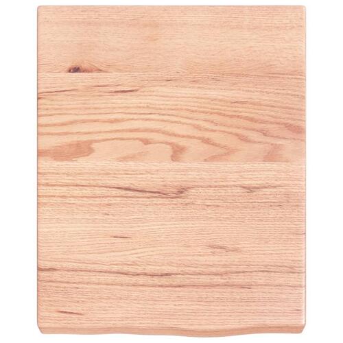 Væghylde 40x50x(2-6) cm behandlet massivt egetræ lysebrun