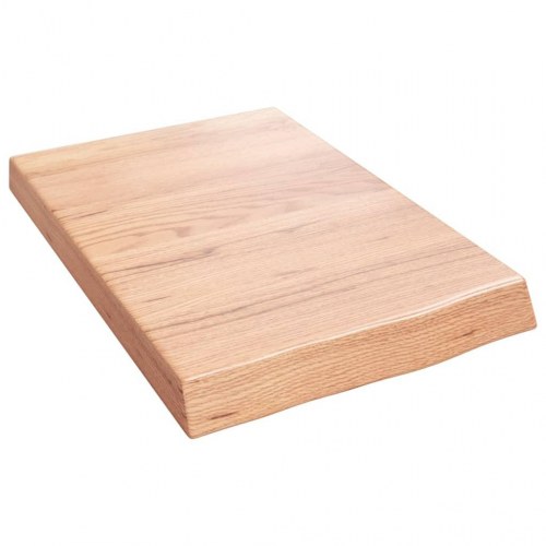 Væghylde i massivt egetræ 40×60×(2-6) cm - lysebrun, behandlet