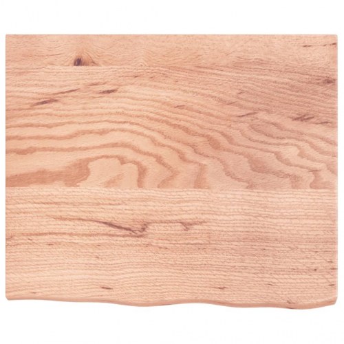 Væghylde 60×50×(2-4) cm i behandlet massivt egetræ - lysebrun