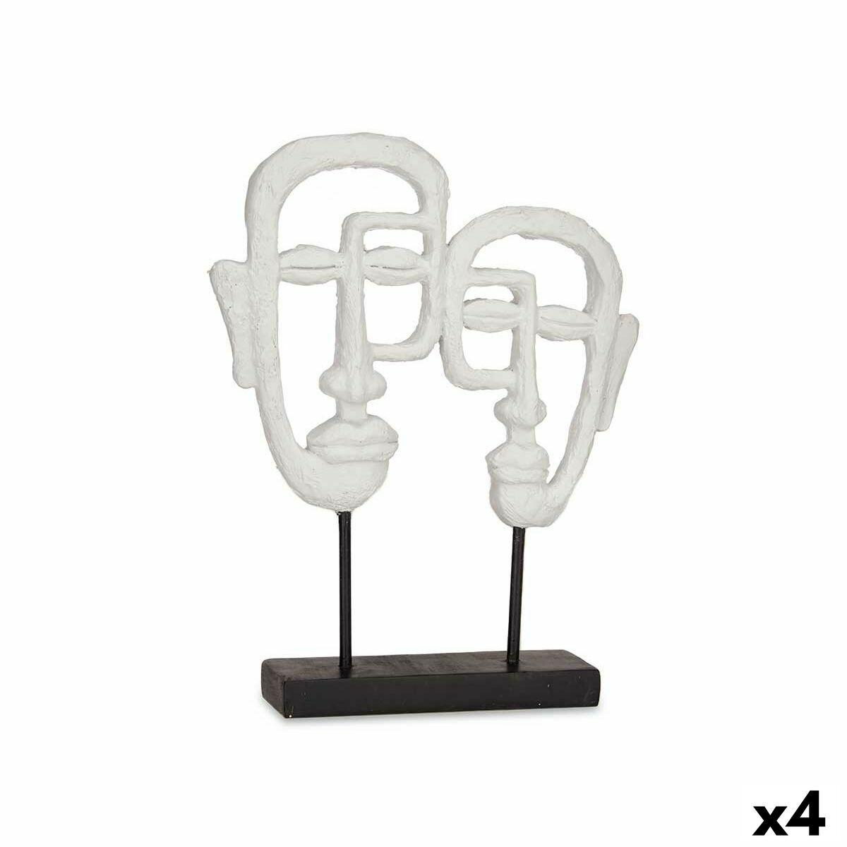 Dekorativ Figur Ansigt Hvid 27 X 325 X 105 Cm 4 Enheder