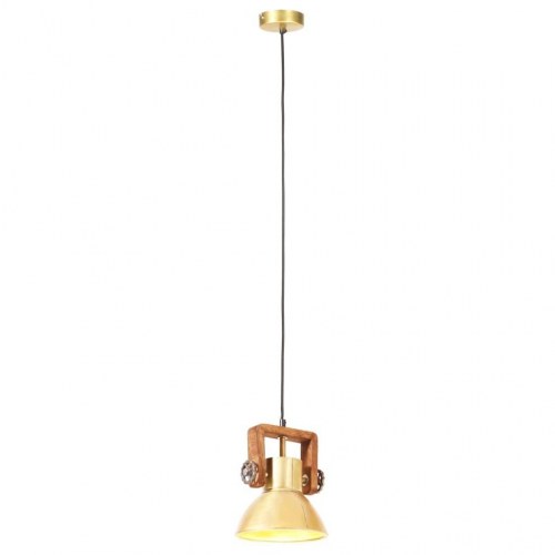 Industriel hængelampe E27 i messingfarve og brun - 19 cm
