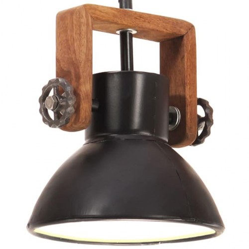 Hængelampe industrielt design 19 cm E27 - mat sort/brun