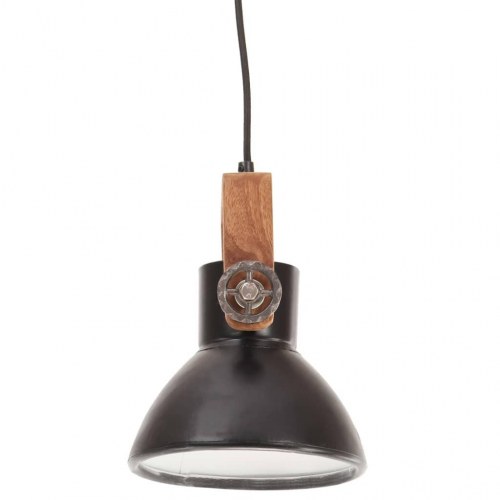 Hængelampe industrielt design 19 cm E27 - mat sort/brun