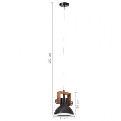 Hængelampe industrielt design 19 cm E27 - mat sort/brun