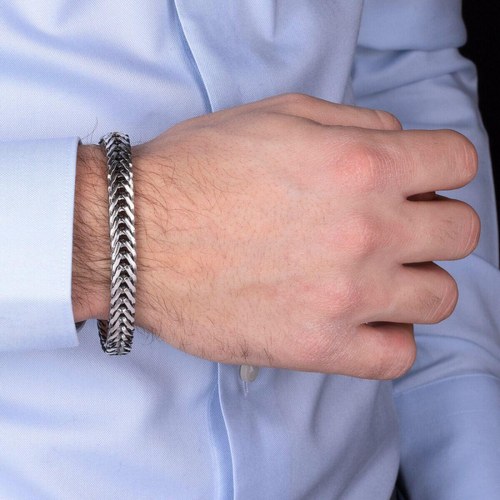 Albert M. armbånd til mænd WSOX00359.S - flettet design i stål-look
