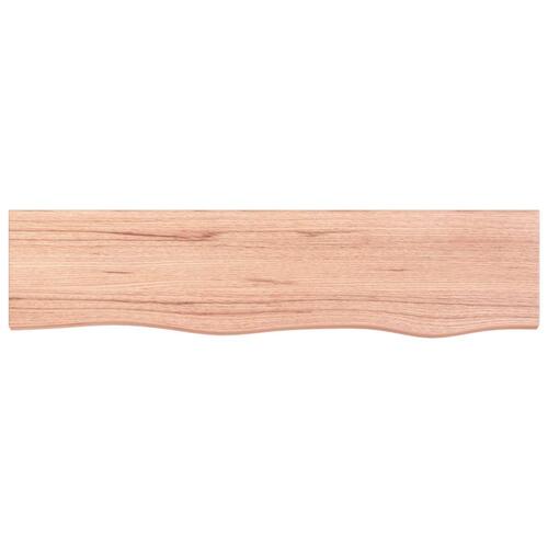 Væghylde 80x20x2 cm behandlet massivt egetræ lysebrun