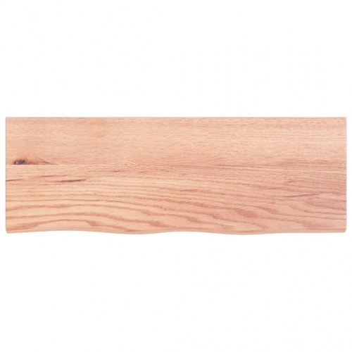 Væghylde 80×30×2 cm i behandlet massivt egetræ - lysebrun