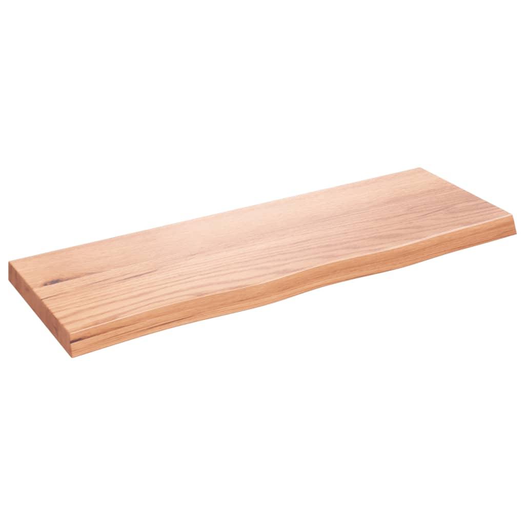 Væghylde 80x30x(2-4) cm behandlet massivt egetræ lysebrun