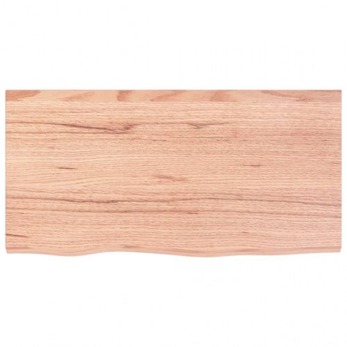 Væghylde 80 × 40 × (2-4) cm - behandlet massivt egetræ, lysebrun