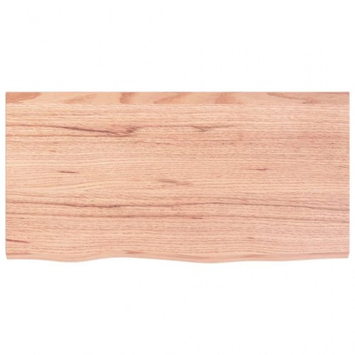 Væghylde i massivt egetræ - 80 × 40 × (2-6) cm, lysebrun
