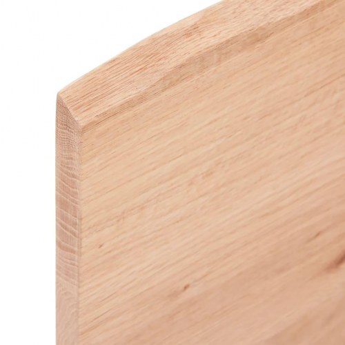 Væghylde 80 × 50 × 2 cm i behandlet massivt egetræ - lysebrun