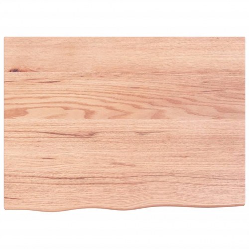 Væghylde 80x60x(2-4) cm behandlet massivt egetræ lysebrun
