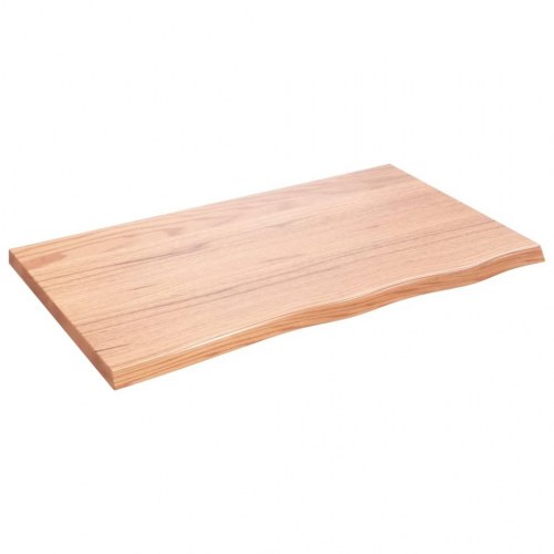 Væghylde 100x60x(2-4) cm behandlet massivt egetræ lysebrun