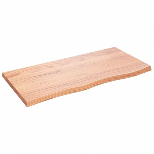 Væghylde i massivt egetræ 100×50×(2-4) cm - lysebrun, behandlet overflade