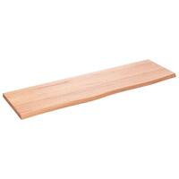 Væghylde 100x30x2 cm behandlet massivt egetræ lysebrun