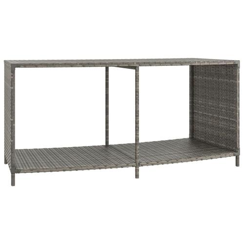 Opbevaringshylder 2 stk. polyrattan grå