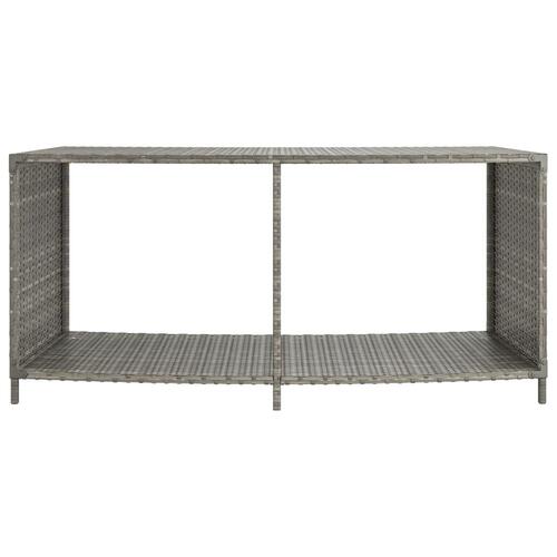 Opbevaringshylder 2 stk. polyrattan grå