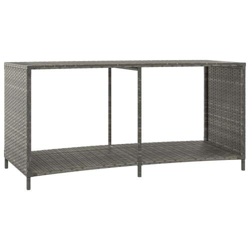 Opbevaringshylder 2 stk. polyrattan grå