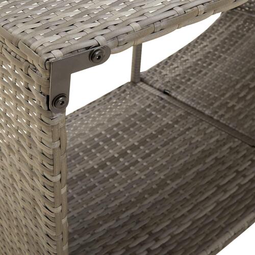 Opbevaringshylder 2 stk. polyrattan grå