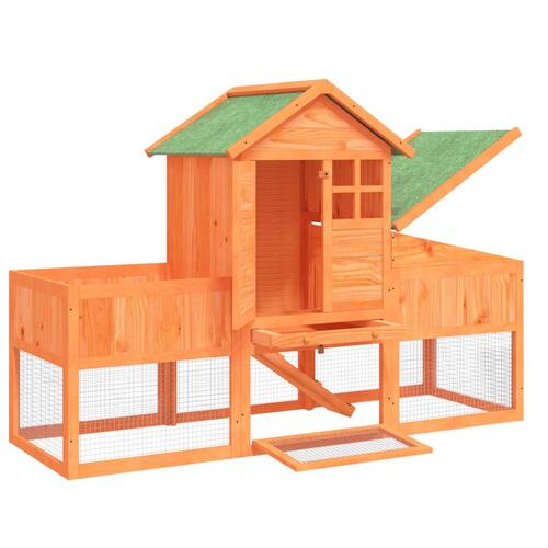 Kaninbur 170x63x113 cm massivt fyrretræ brun