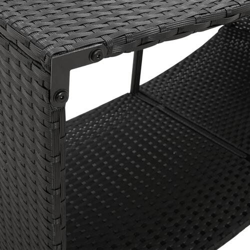 Opbevaringshylder 2 stk. polyrattan sort