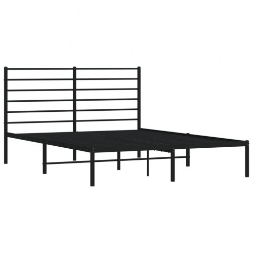 Sengeramme med sengegavl 140x200 cm - metal, sort