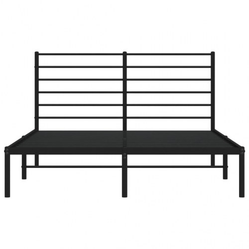 Sengeramme med sengegavl 140x200 cm - metal, sort