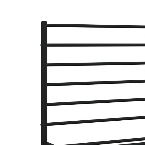 Sengeramme med sengegavl 140x200 cm - metal, sort