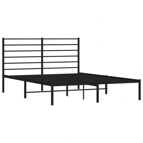 Sengeramme med sengegavl 160×200 cm - metal, sort