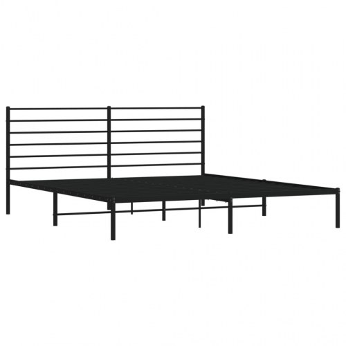 Sengeramme med sengegavl 183 × 213 cm - metal, sort