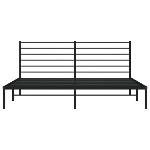 Sengeramme med sengegavl 183 × 213 cm - metal, sort