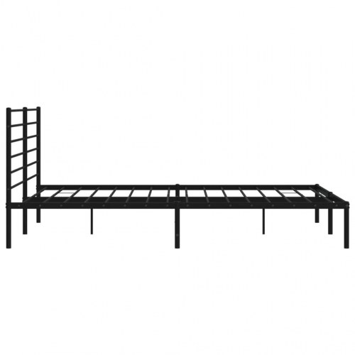 Sengeramme med sengegavl 200×200 cm - metal, sort