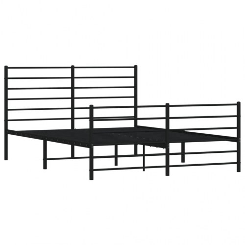 Sengeramme med gavl og fodgærde 140×200 cm - metal, sort