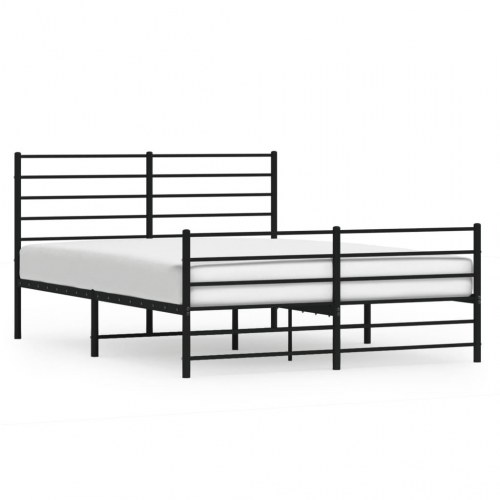 Sengeramme i metal med fodgærde 160×200 cm - sort