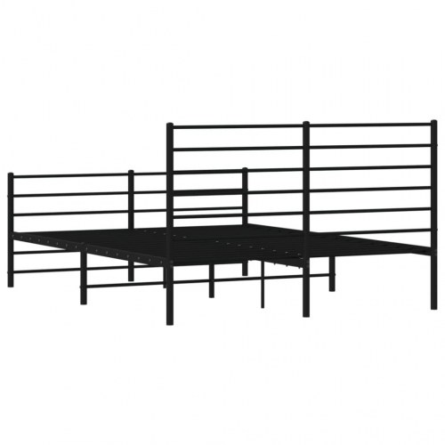 Sengeramme i metal med fodgærde 160×200 cm - sort
