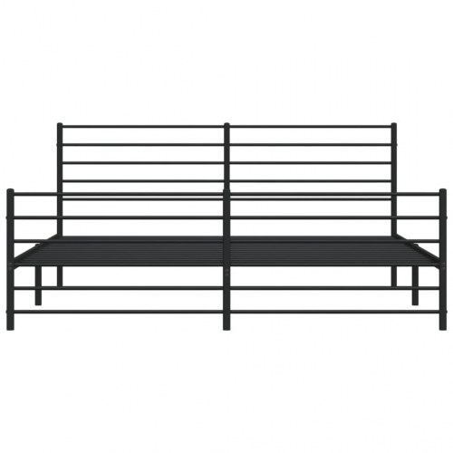 Sengeramme med gavl og fodgærde 183×213 cm - metal, sort