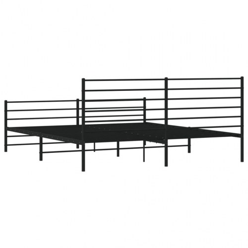 Sengeramme med gavl og fodgærde 183×213 cm - metal, sort