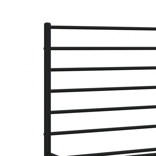 Sengeramme med sengegavl og fodgærde 200×200 cm - metal, sort