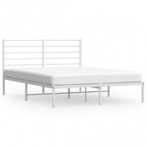 Sengeramme med sengegavl i metal - 120 x 190 cm, hvid